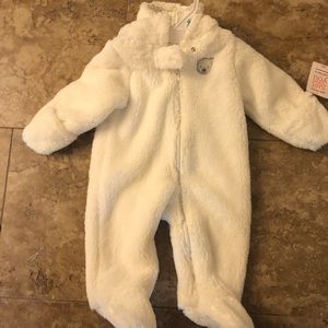 Winter onsie for 3 mths - White polar bear fleece